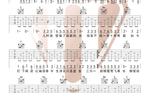 庐州月吉他谱-许嵩-C调和弦-吉他弹唱演示视频