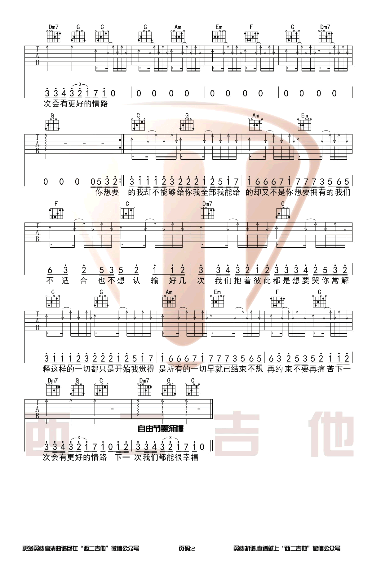 王小帅《最近》吉他谱-C调完整版-吉他教学视频插图1