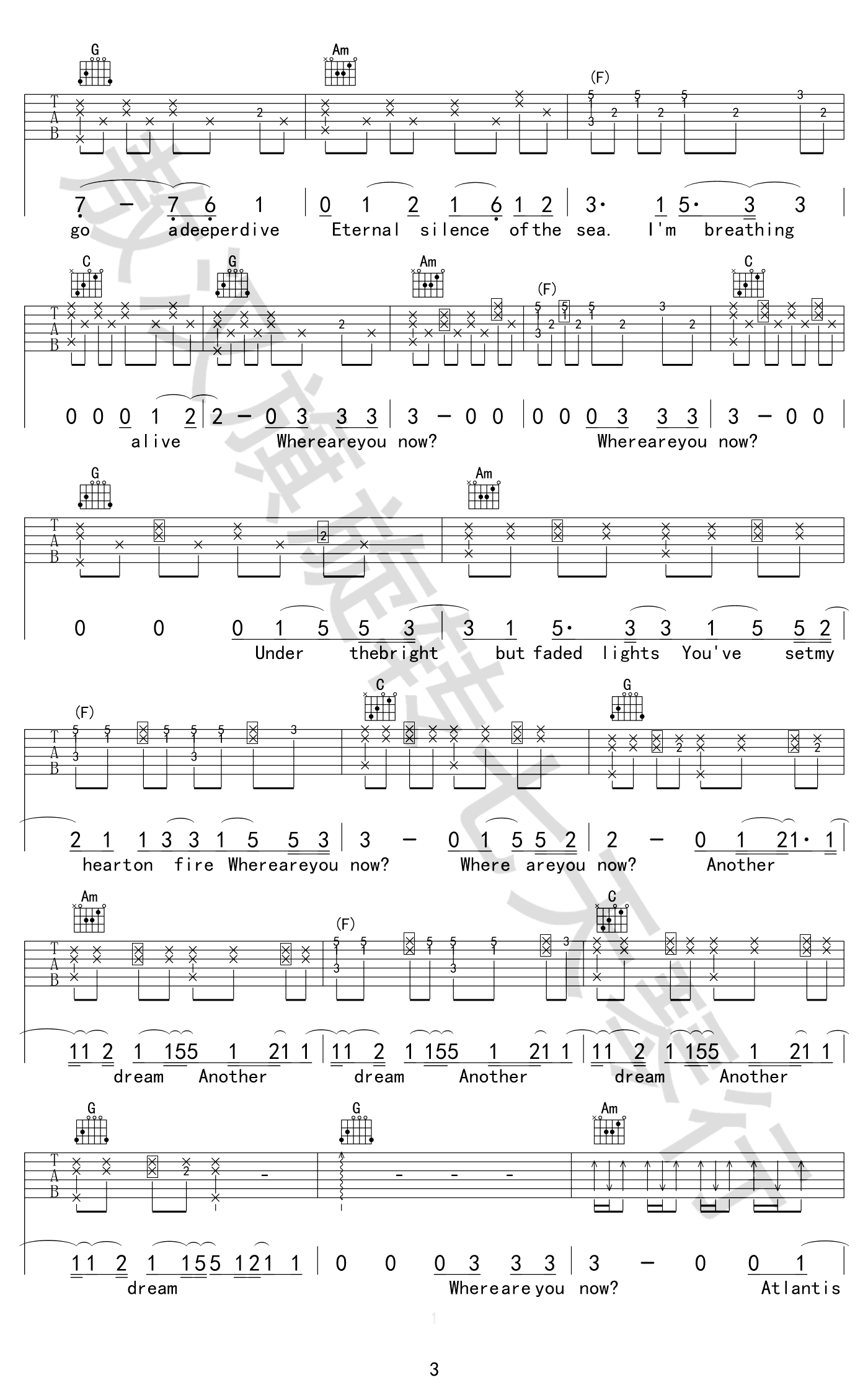 faded吉他谱,热门电音吉他,《稻香》吉他原版(第2页)_大山谷图库