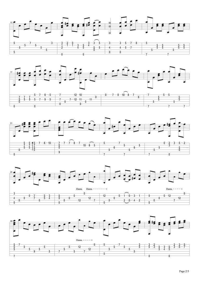 vincent指弹谱 原调六线谱-Chet Atkins插图2