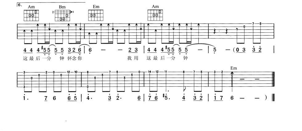 玫瑰花的葬礼吉他谱 G调六线谱-简单版-许嵩插图4