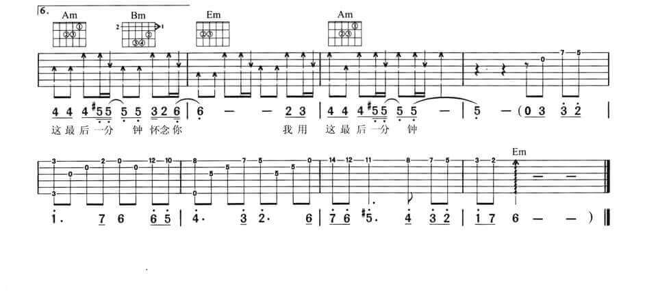 绽放吉他谱 F调六线谱-简单版-汪峰插图1