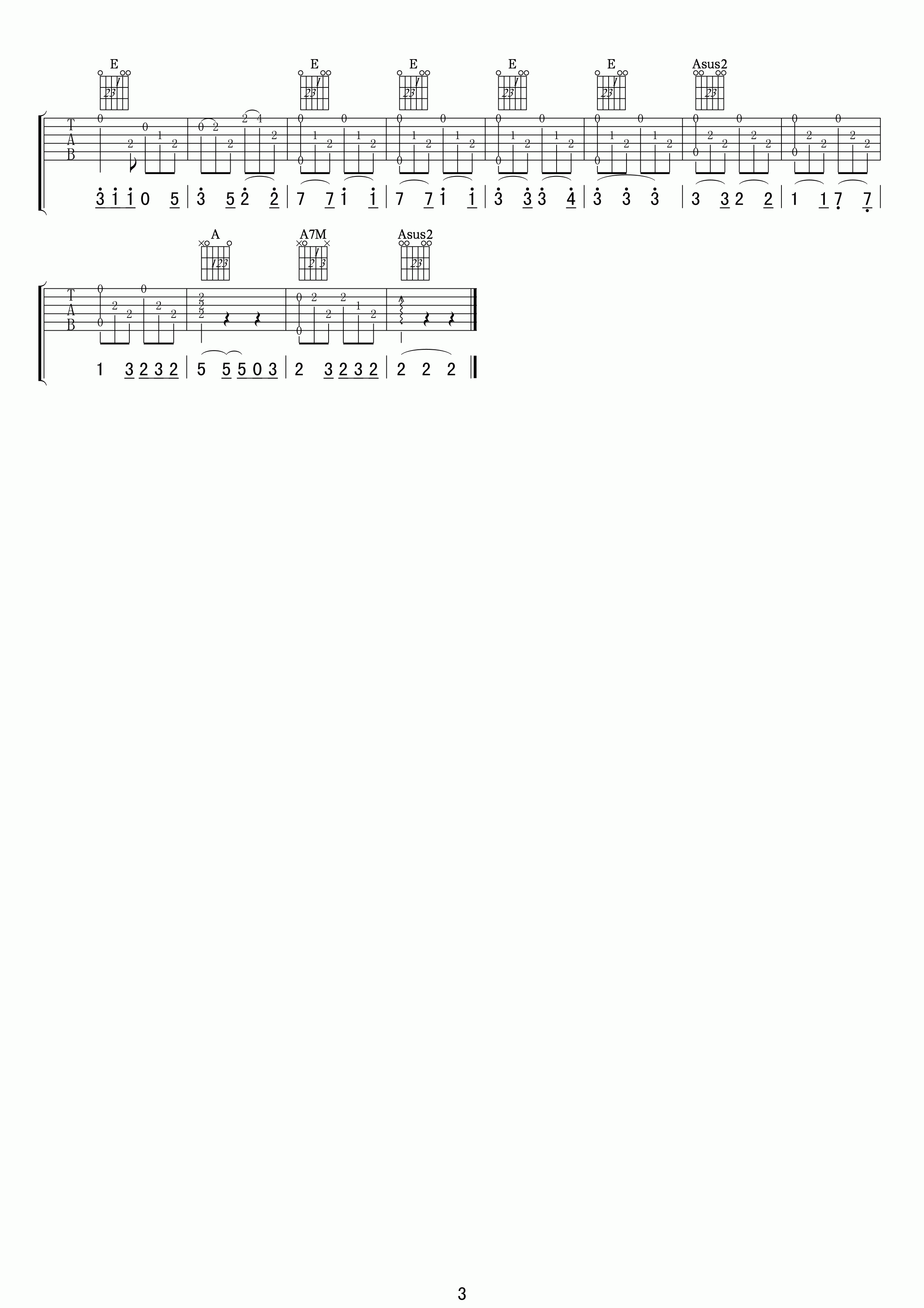桃子吉他谱 A调精选版-小叶歌吉他编配-IU插图2
