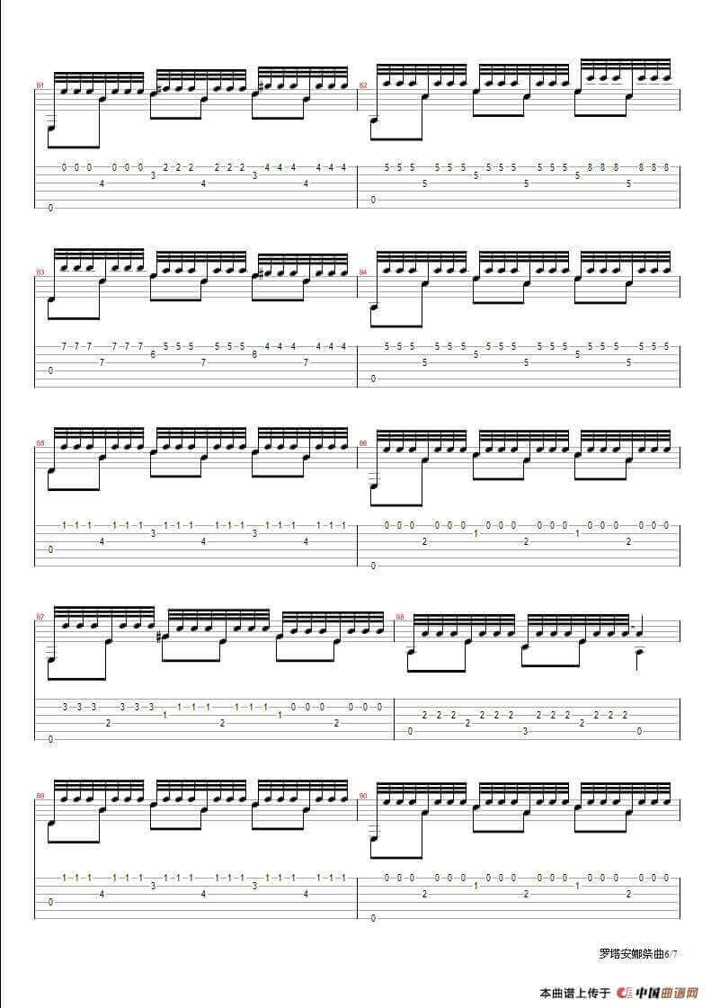 拉利亚的祭典吉他指弹 原版六线谱-中国曲谱网编配-莫扎尼插图10