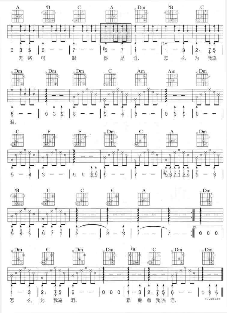 灰色空间吉他谱 F调六线谱-简单版-罗志祥插图4