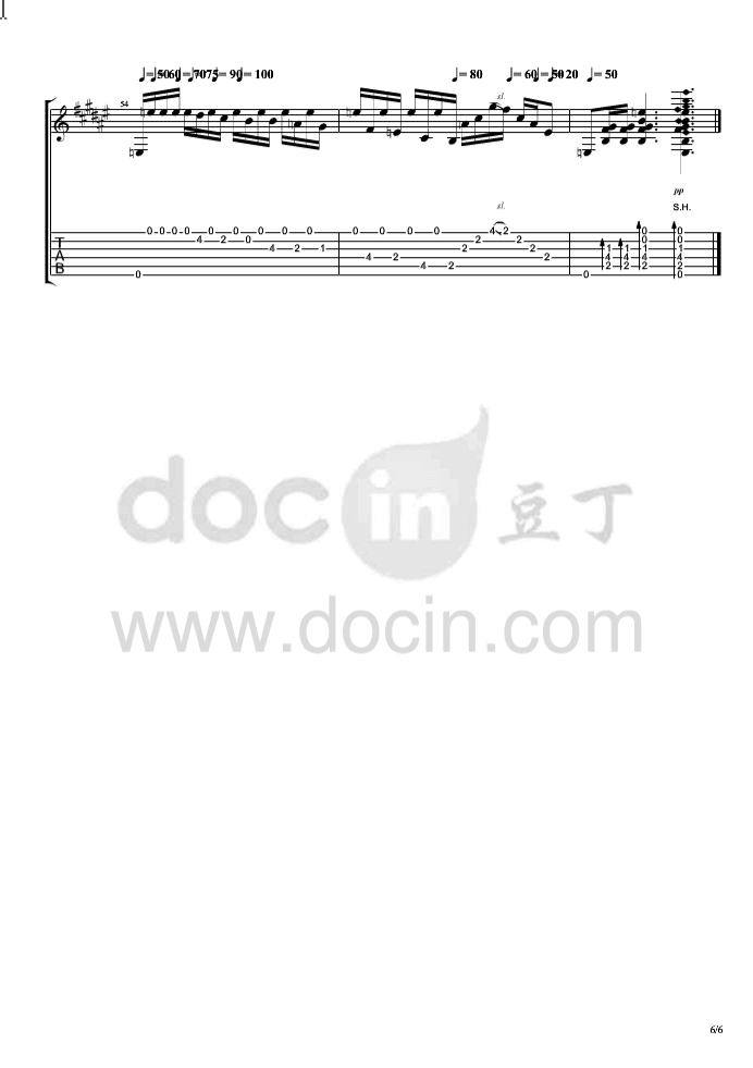 锦里吉他指弹谱 原版六线谱-胡洋插图8