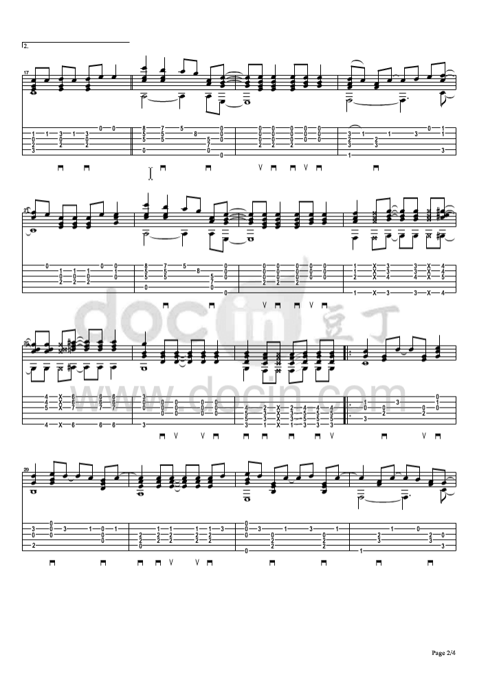 Butter-fly吉他指弹谱 原版六线谱-和田光司插图1