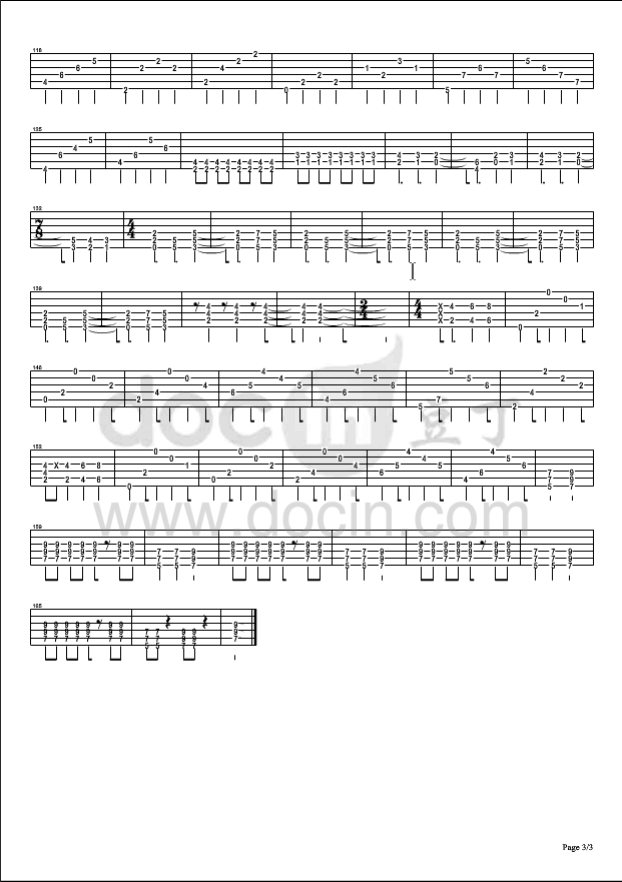轻飘飘时间吉他指弹谱 六线谱-精选版-轻音部插图4
