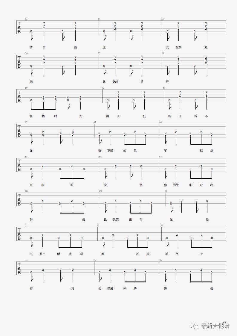 清白之年吉他谱 六线谱-朴树插图4