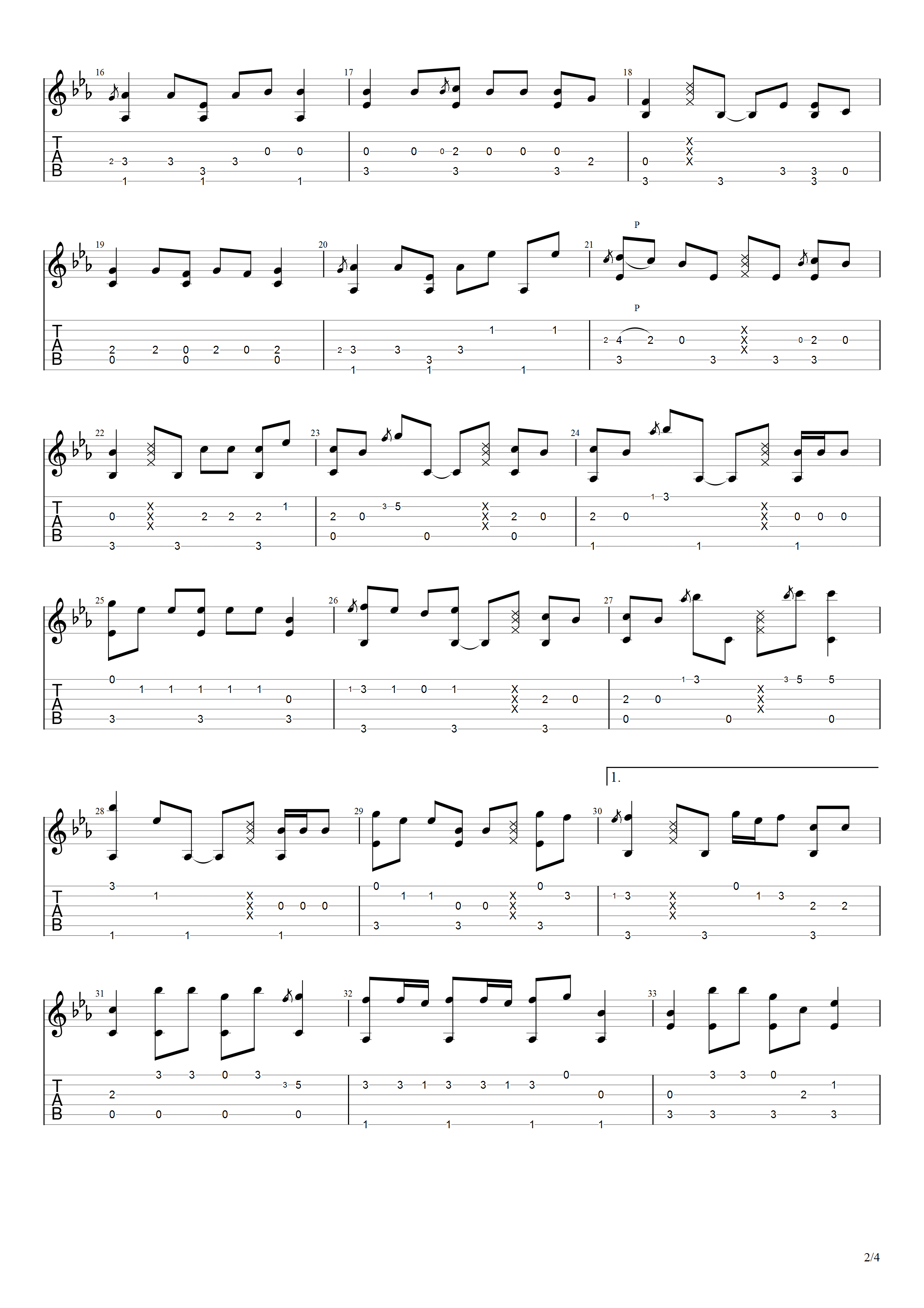 吉他源-芒种吉他谱-带前奏版指弹六线谱-指弹吉他谱插图1