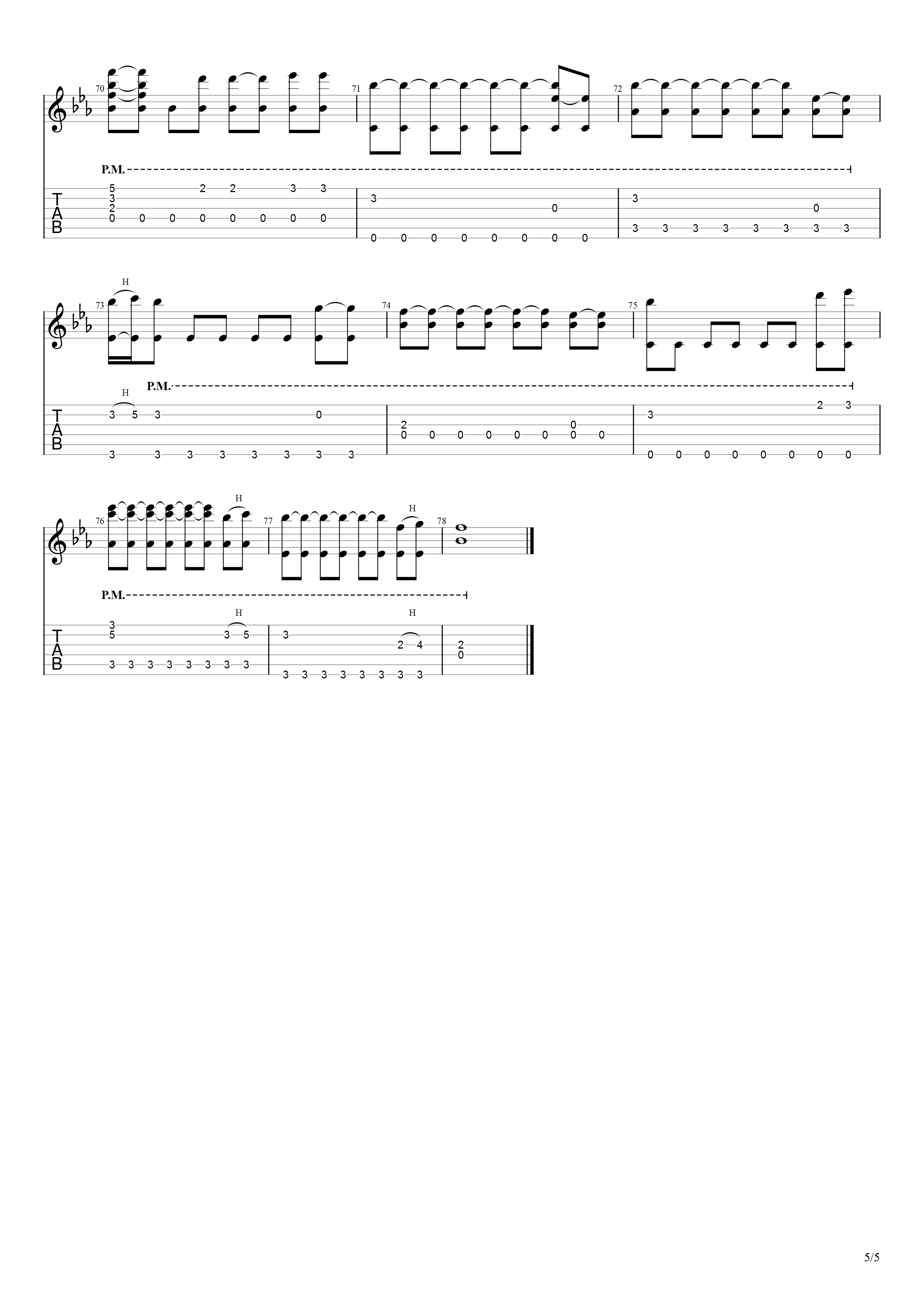 吉他源-你的答案吉他谱-指弹吉他独奏谱-原版改编G调版插图4