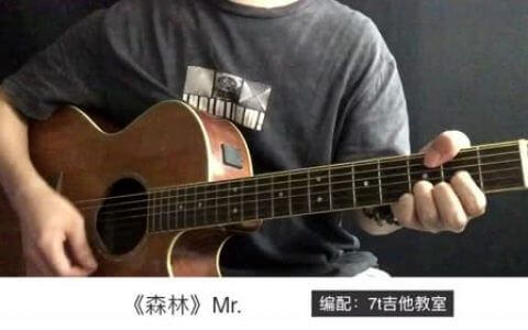 吉他源-Mr.《森林》吉他谱-D调高清六线谱-吉他弹唱示范教学