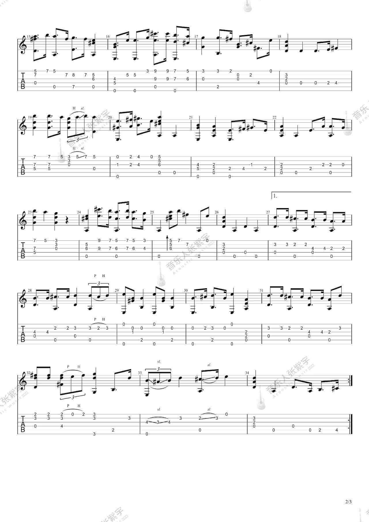 《哆啦A梦》吉他谱 吉他独奏谱-张紫宇-音乐人张紫宇制谱插图1