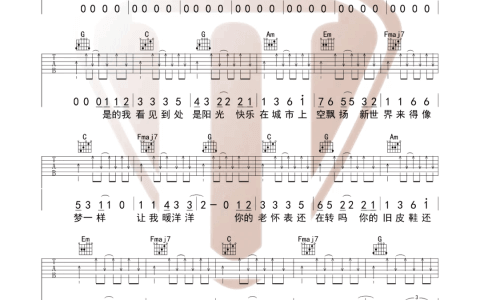 《New Boy》吉他谱-朴树-C调弹唱六线谱-高清图片谱