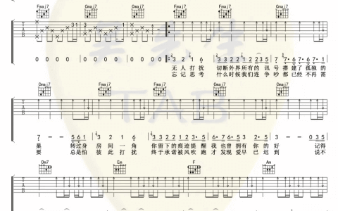 《伴云》吉他谱-Todd Li-C调原版弹唱六线谱-高清图片谱