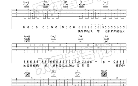 《摩天轮的眼泪》吉他谱-金志文-F调原版弹唱谱-高清六线谱