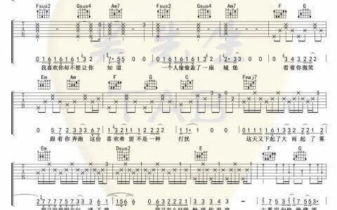 《大雾》吉他谱-未知音素/张一乔-C调原版高清弹唱六线谱