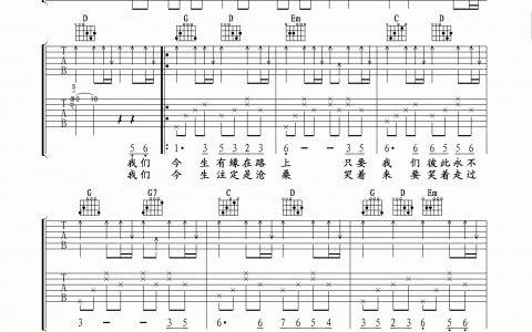 《今生缘》吉他谱-川子-G调双吉他版弹唱谱-高清六线谱缩略图