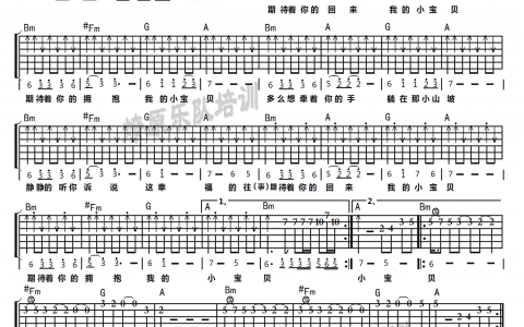 《我的小宝贝》吉他谱-燎原乐队-D调弹唱六线谱-高清图片谱