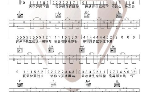 《有何不可》吉他谱-许嵩-C调原版六线谱-吉他弹唱教学