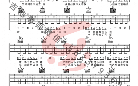 《少年锦时》吉他谱-赵雷-C调简单版六线谱-吉他弹唱教学