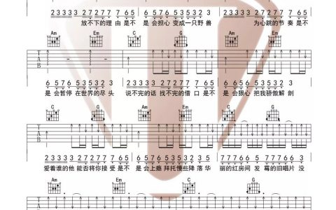 《心如止水》吉他谱-Ice Paper-C调原版六线谱-高清弹唱谱