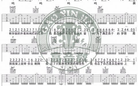 旋木吉他谱-王菲-《旋木》C调简单版弹唱谱-高清六线谱