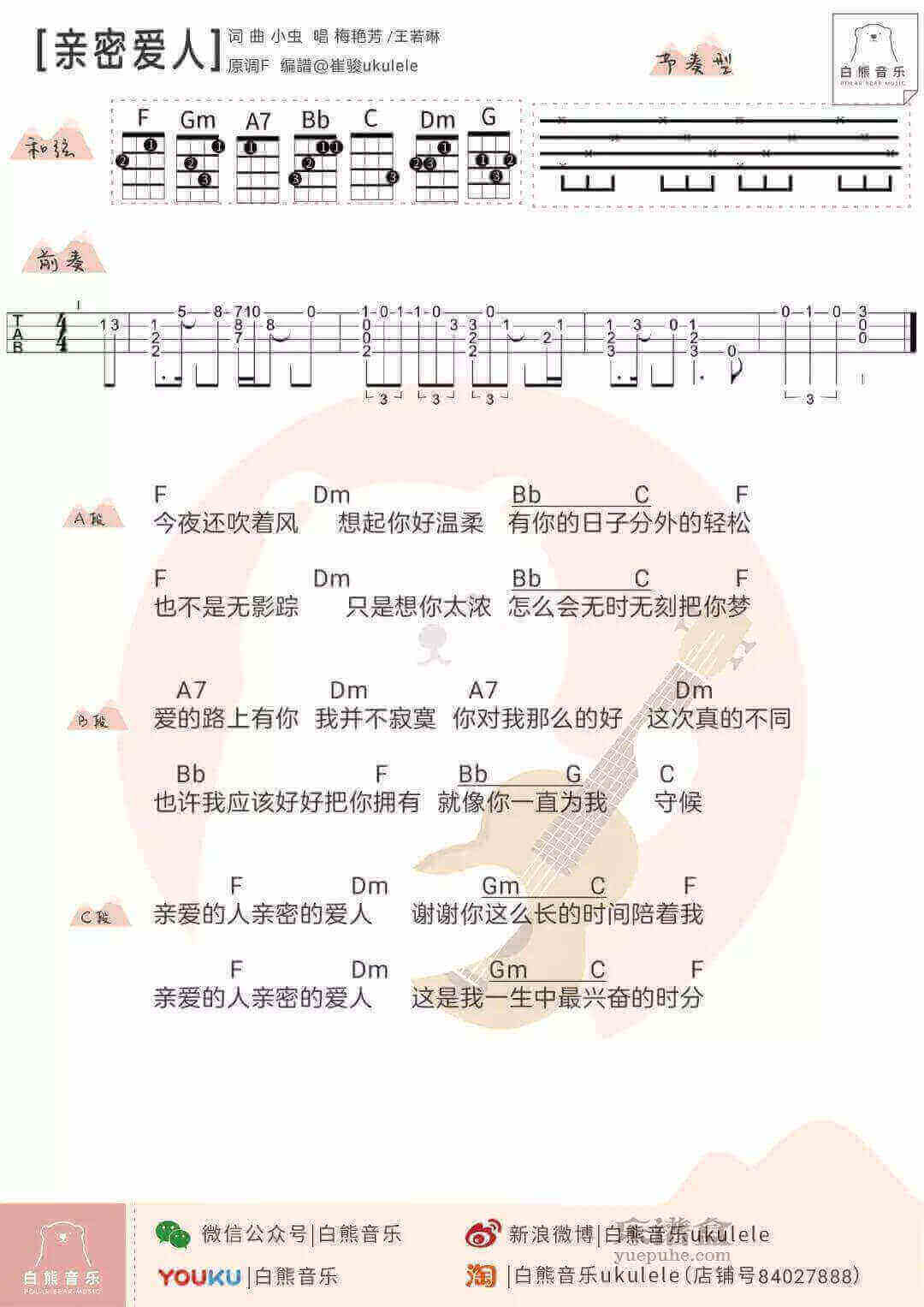 〈亲密爱人〉王若琳／梅艳芳 ╳ 尤克里里弹唱谱插图