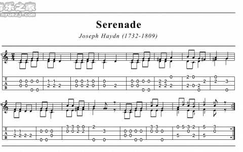 《serenade小夜曲》尤克里里指弹谱