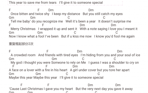 《Last Christmas》吉他谱-Taylor Swift/Wham-高清弹唱图片谱