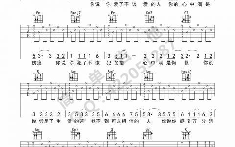 《梦醒时分》吉他谱-陈淑桦-C调简单版弹唱谱-高清六线谱