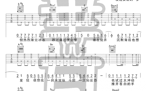 《面具》吉他谱-许廷铿-天后粤语版-A调高清弹唱六线谱