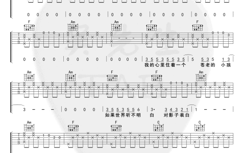 《烟火里的尘埃》吉他谱-华晨宇-C调改编版弹唱谱-高清六线谱
