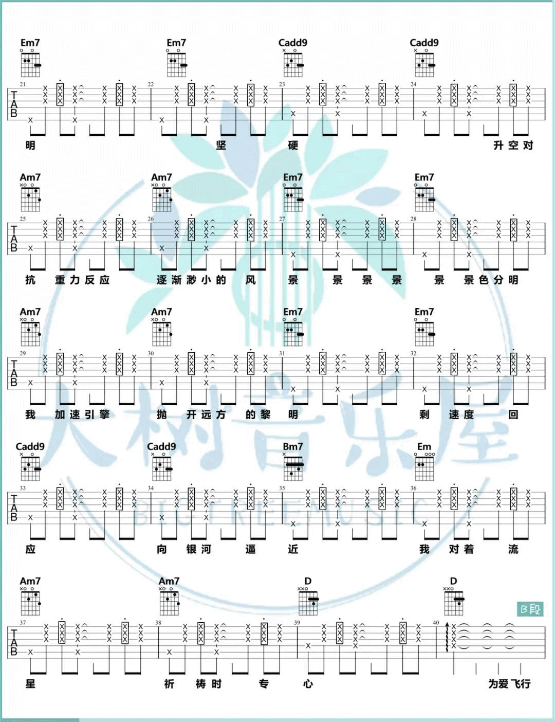 《爱的飞行日记》吉他谱-周杰伦-G调简单版弹唱谱-高清六线谱插图1