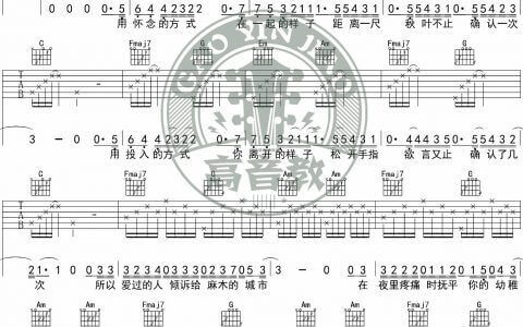 《天份》吉他谱-薛之谦-C调简单版弹唱六线谱-高清图片谱