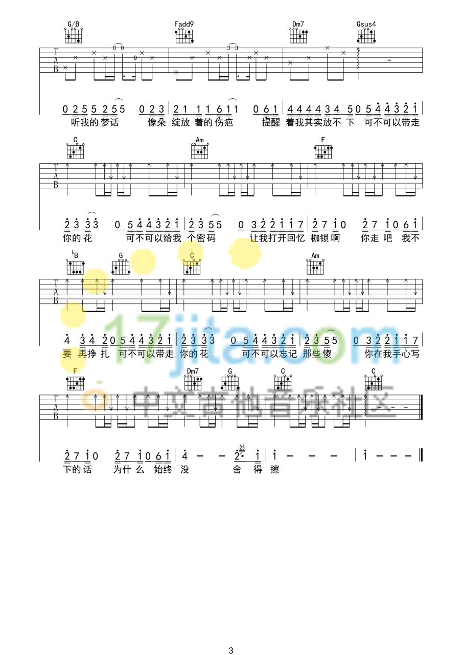 《可不可以忘记》吉他谱_C调_王栎鑫插图4